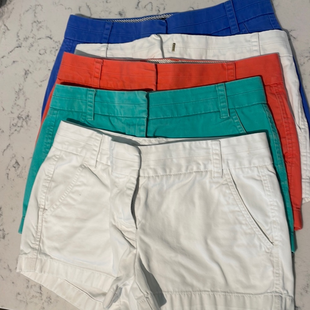 J Crew chino shorts. Size 0. Lot of 5